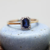 Rose Altın 14 Ayar Emerald Safir Yüzük -  Beyaz altın -  Sarı altın - inci yüzük - pırlanta - Yüzük -pırlanta yüzük - inci yüzük - yüzük - yüzükler - altın yüzük modelleri